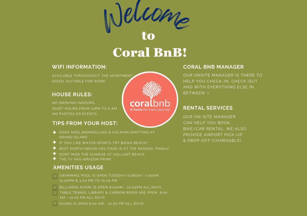 Coral Bnb Premium 2 Bhk Apartment - 5 Km From Dabolim Airport Vāsco Da Gāma Εξωτερικό φωτογραφία